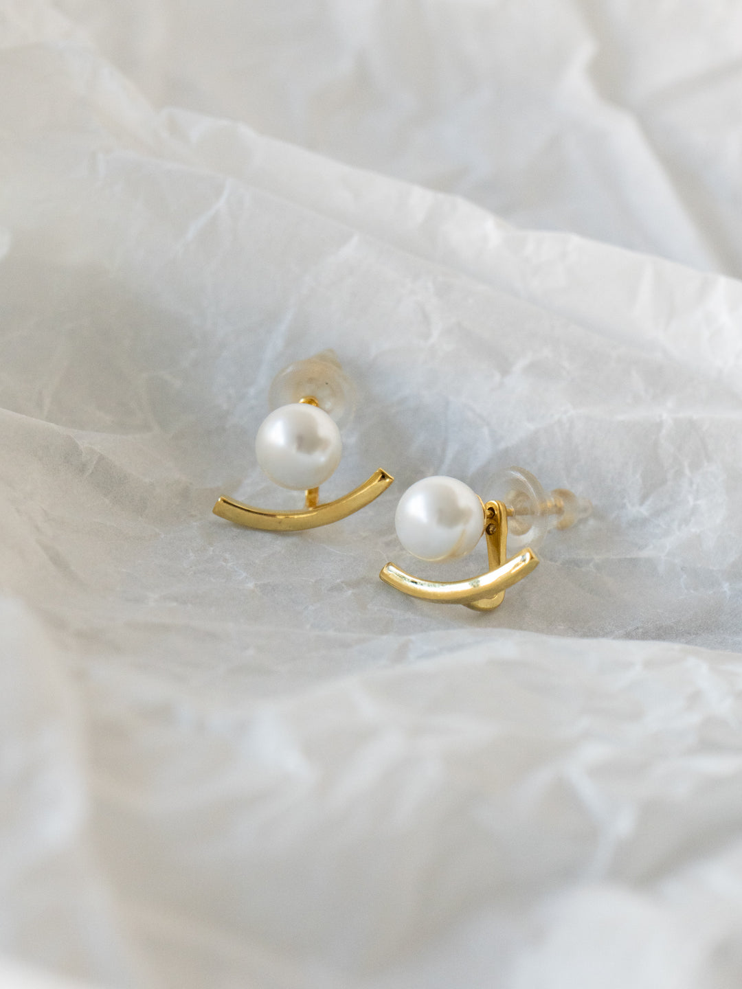 [予約]2WAYパールモチーフピアス/gold