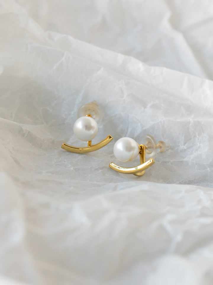 [予約]2WAYパールモチーフピアス/gold