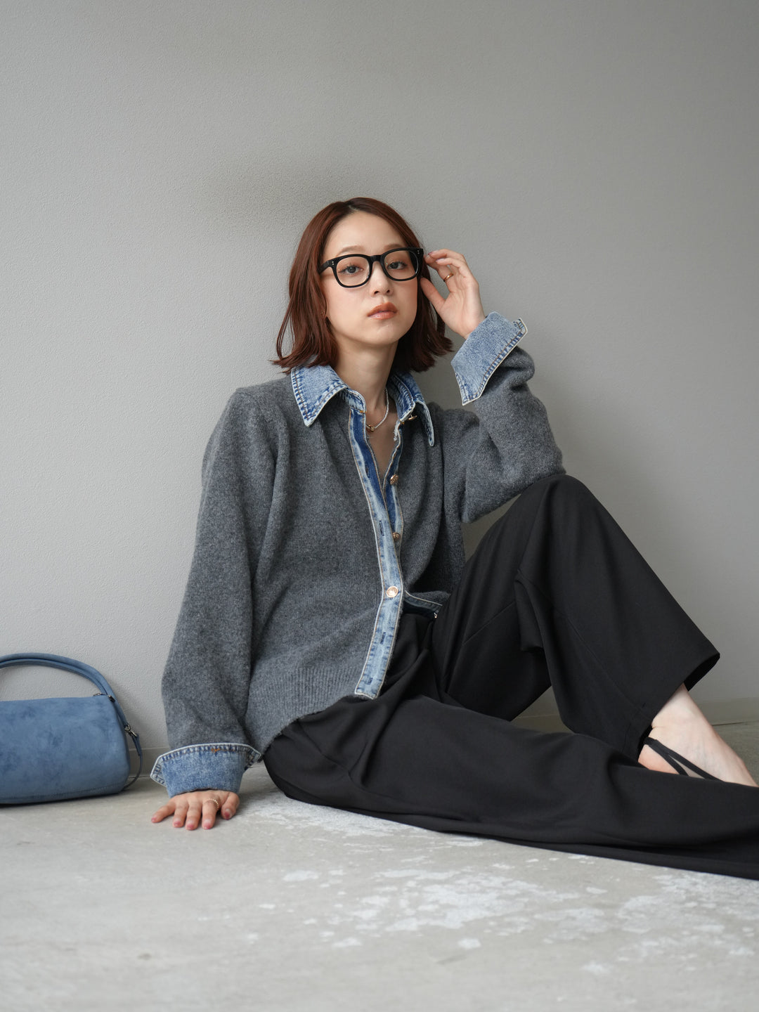 [予約]エステルタックワイドパンツ/ブラック