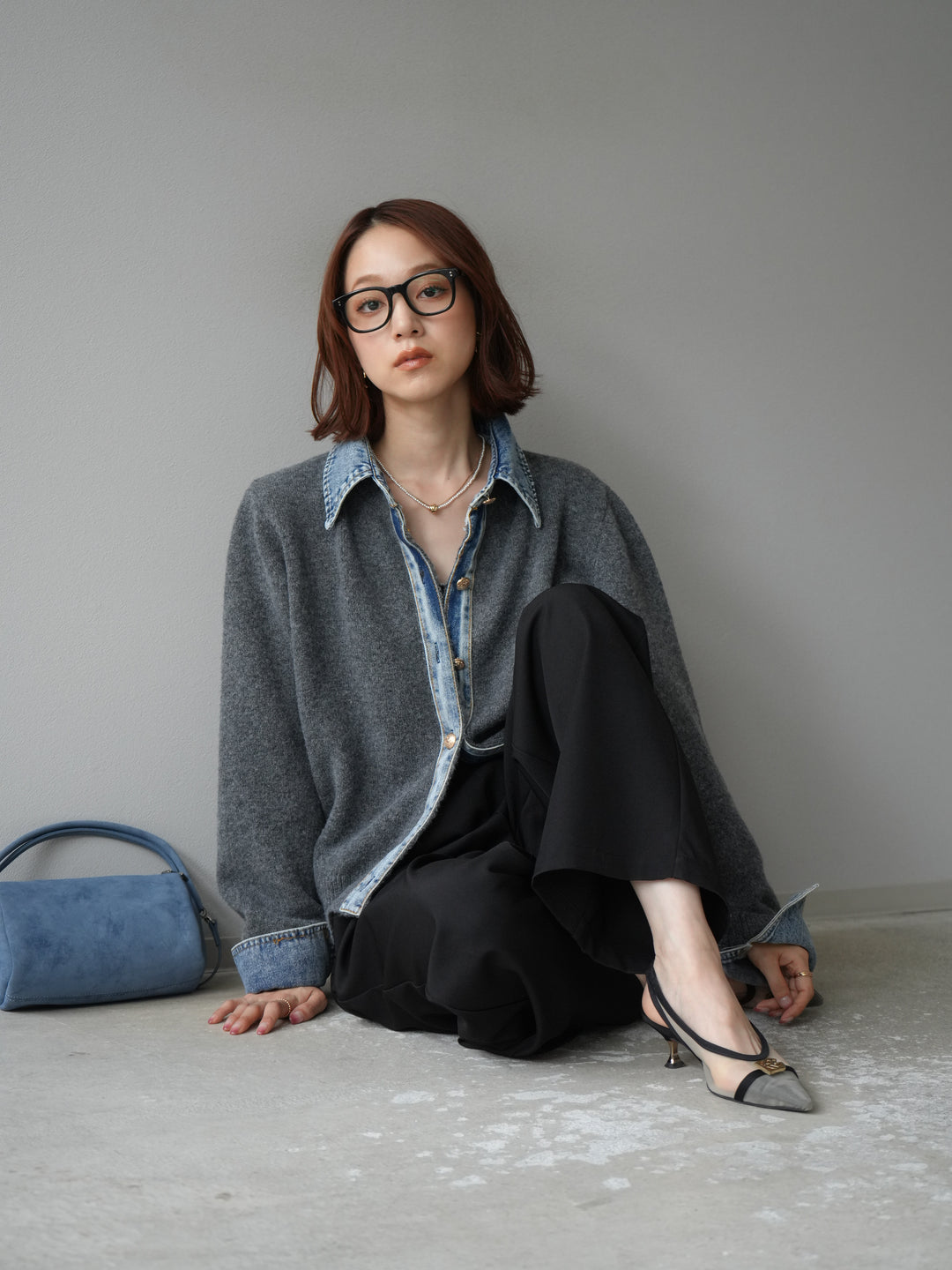 [予約]エステルタックワイドパンツ/ブラック