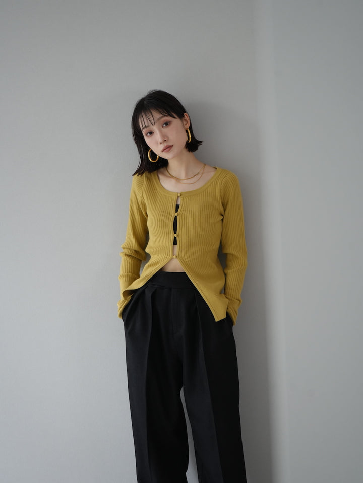 [予約]compact rib knit cardigan / yellow