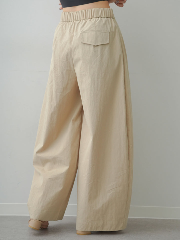 [予約]アシメウエストセンターラインタックライトパンツ/beige