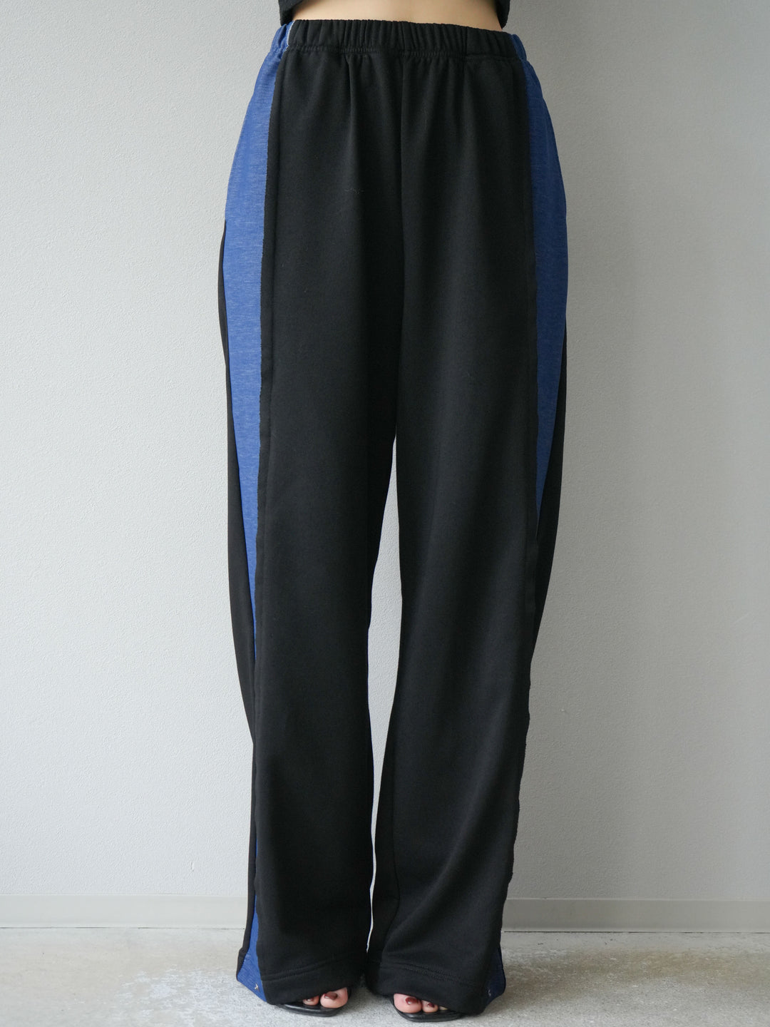 [予約]デニム切替2WAYデザインスウェットパンツ/ブラック