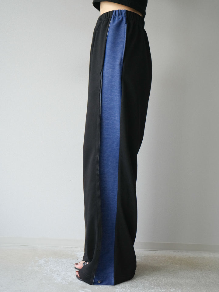 [予約]デニム切替2WAYデザインスウェットパンツ/ブラック