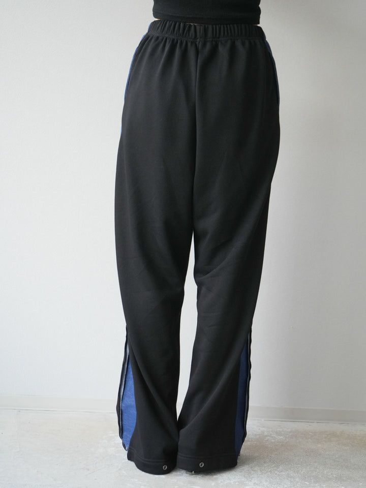 [予約]デニム切替2WAYデザインスウェットパンツ/ブラック