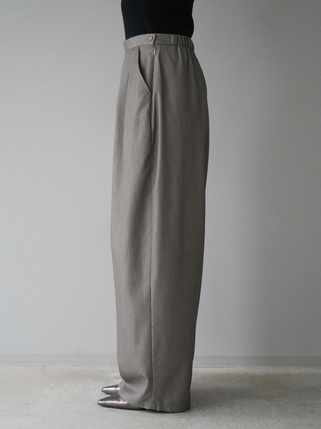 [予約]3タックコクーンパンツ/ベージュ