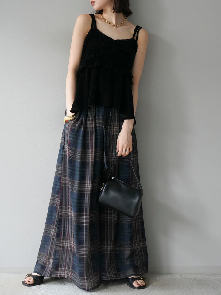 [予約]ベロアフリルビスチェ/ブラック