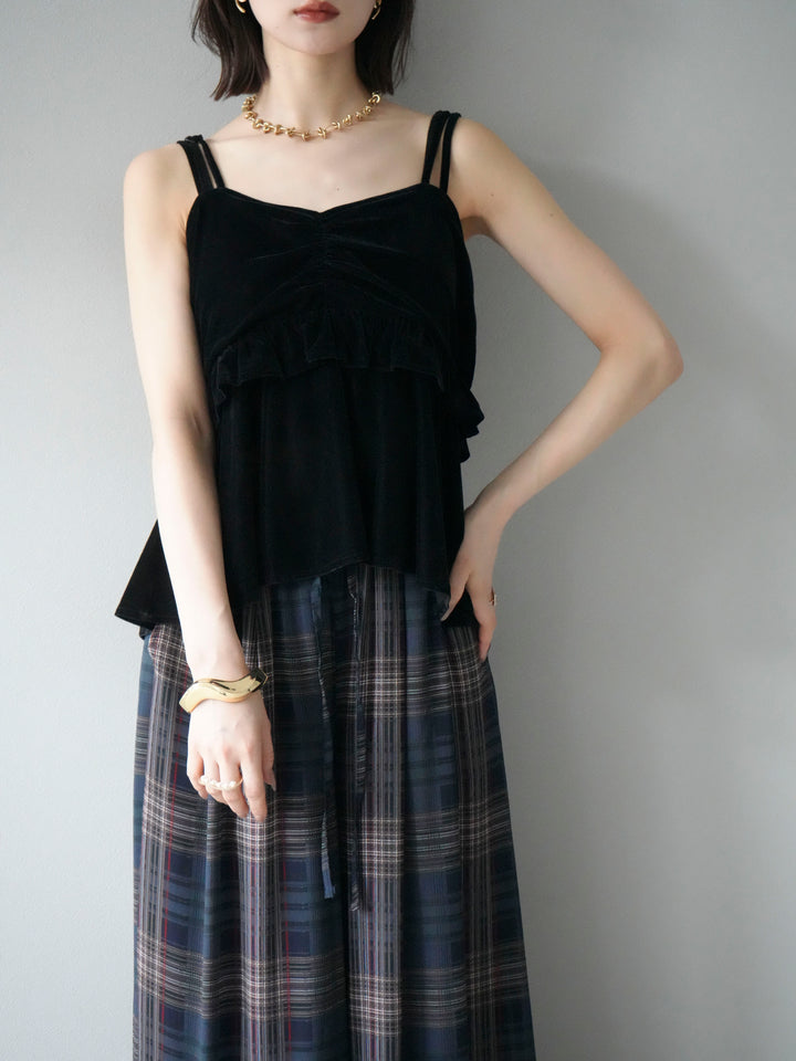 [予約]ベロアフリルビスチェ/ブラック