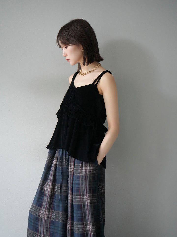 [予約]ベロアフリルビスチェ/ブラック