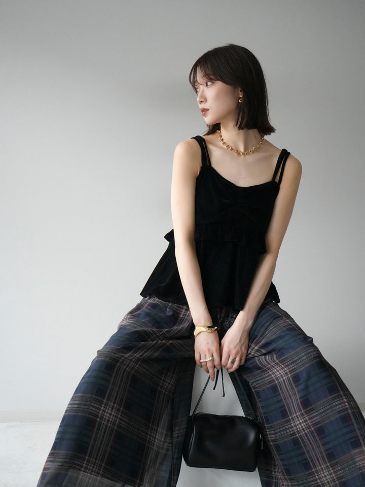 [予約]ベロアフリルビスチェ/ブラック