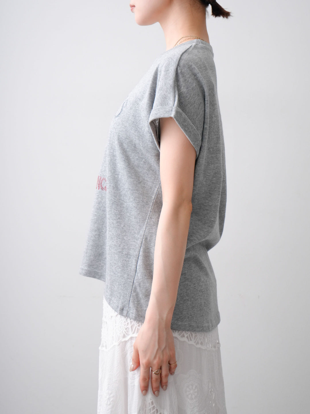 [予約]ドッグエンブロイダリーTEE/gray