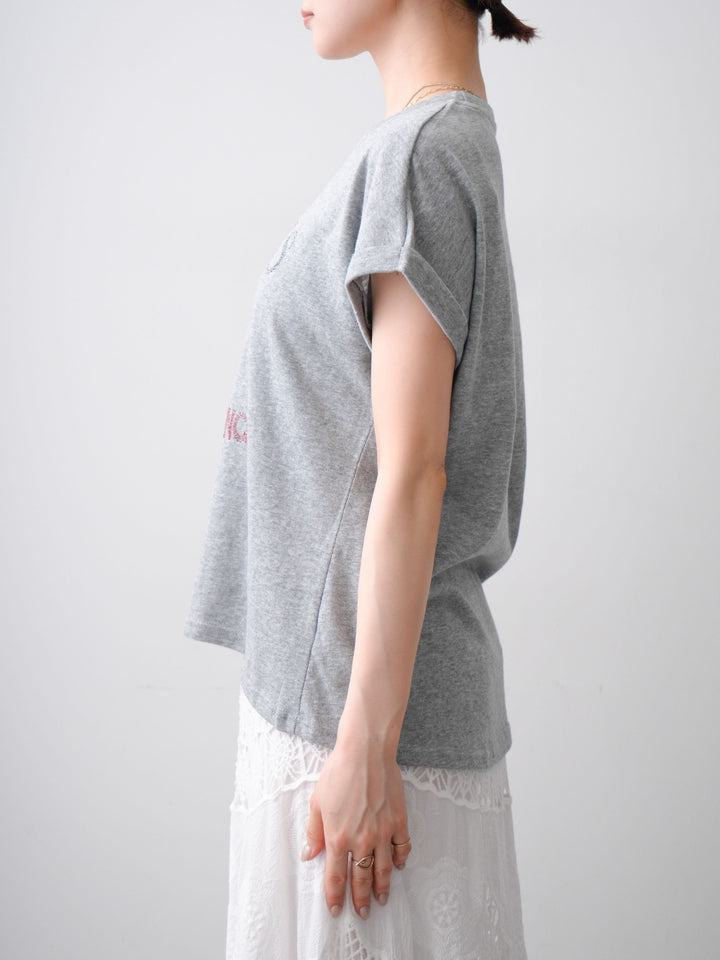 [予約]ドッグエンブロイダリーTEE/gray