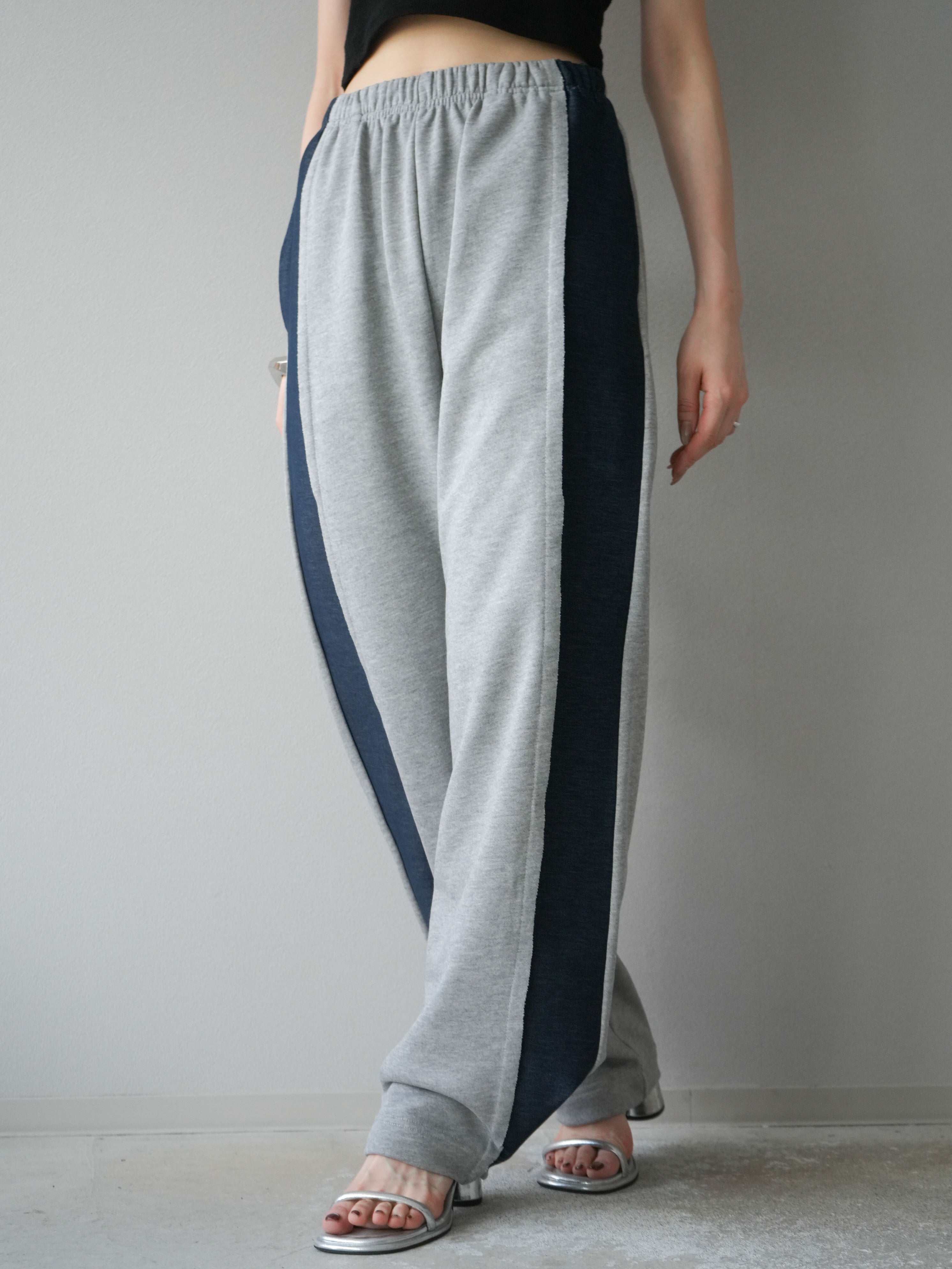予約]デニム切替2WAYデザインスウェットパンツ/グレー – Lumier