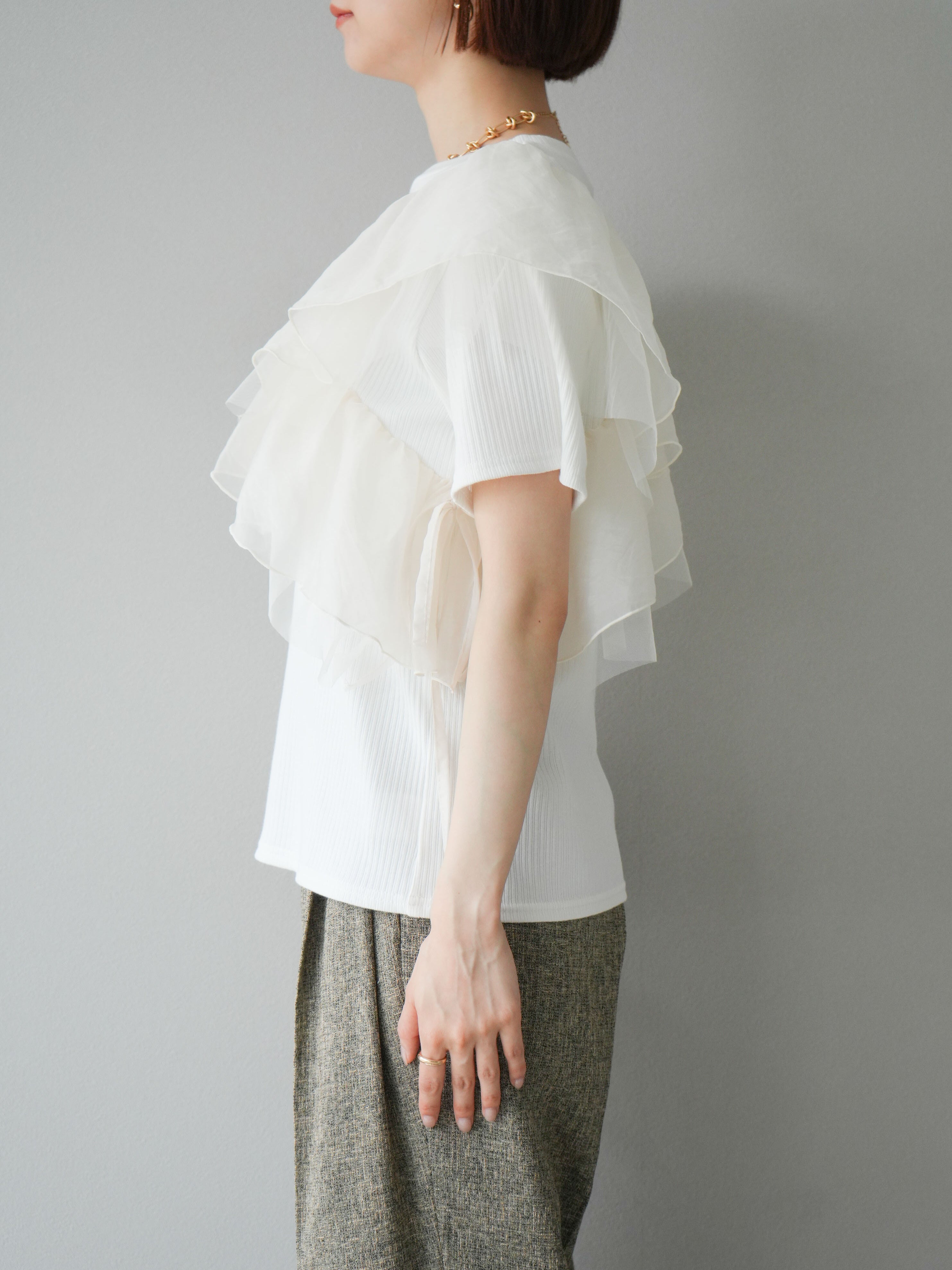 JACQUEMUS レディース アシメ プリーツ ドッキングカットソー JACQUEMUS レディース アシメ プリーツ ドッキングカットソー