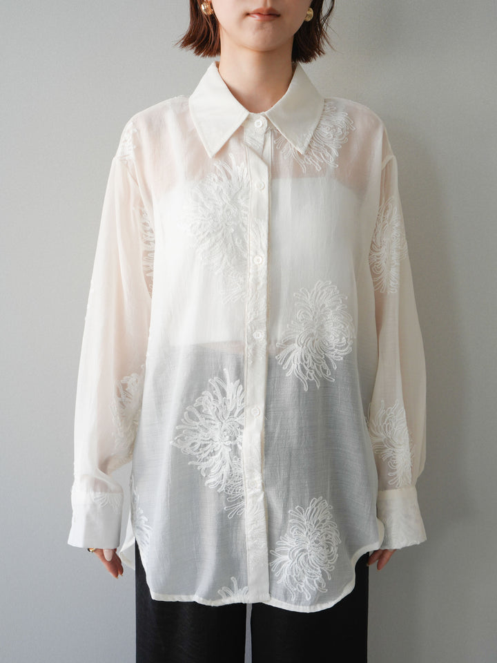 [予約]シアーエンブロイダリーシャツ/ivory