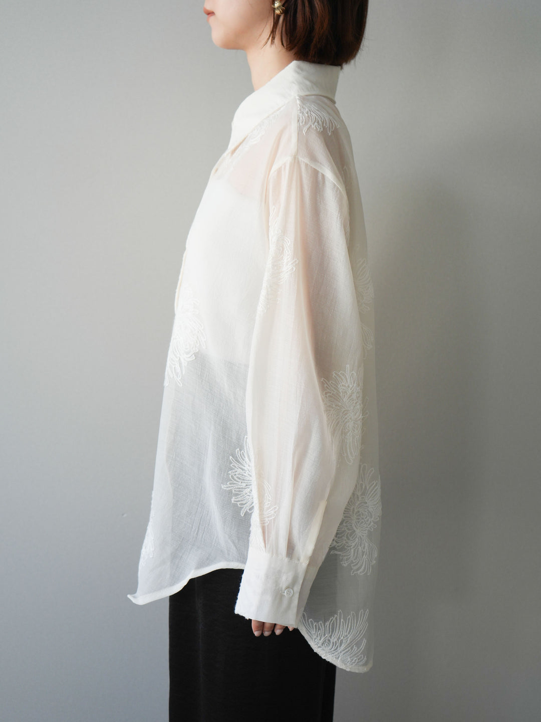 [予約]シアーエンブロイダリーシャツ/ivory
