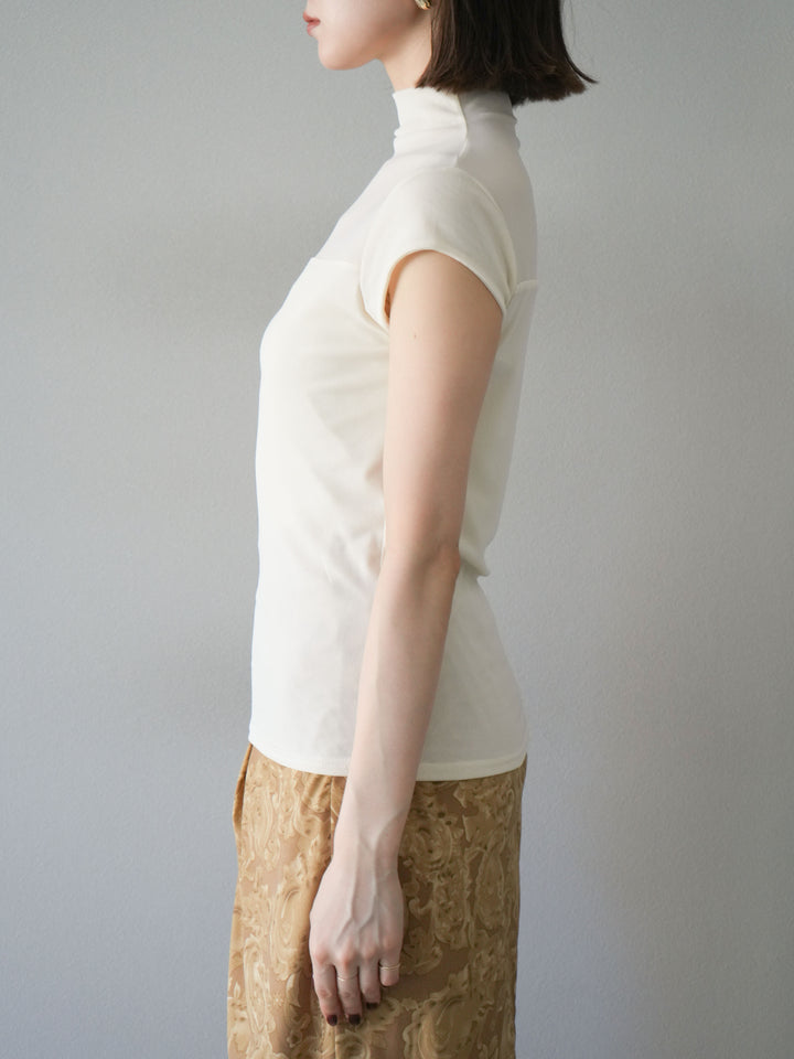 [預訂] 透視彈性上衣/象牙白