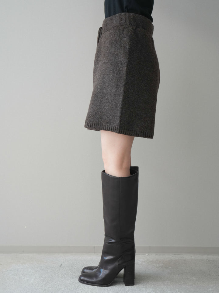 [予約]メランジニットショートパンツ/brown