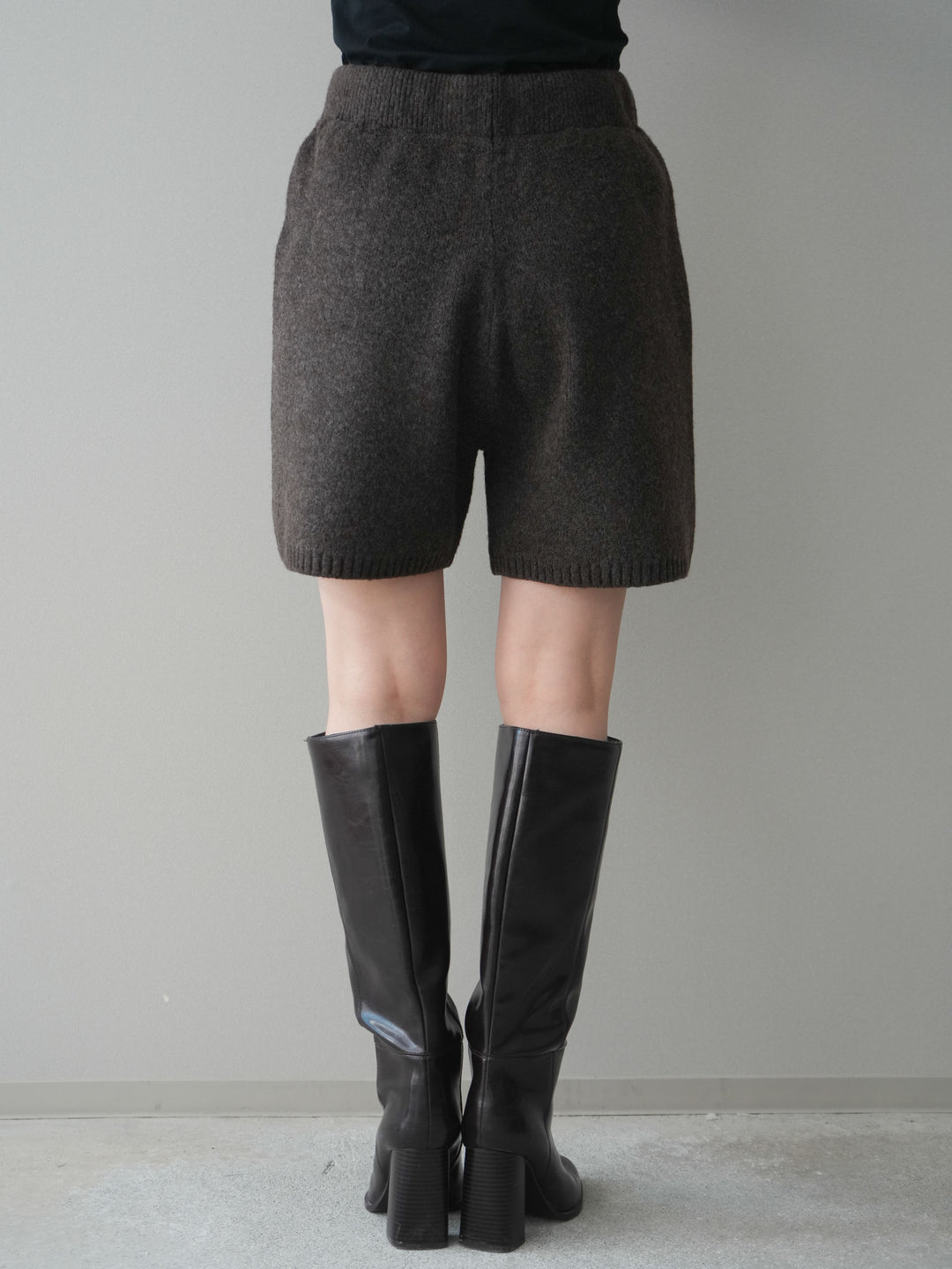 [予約]メランジニットショートパンツ/brown