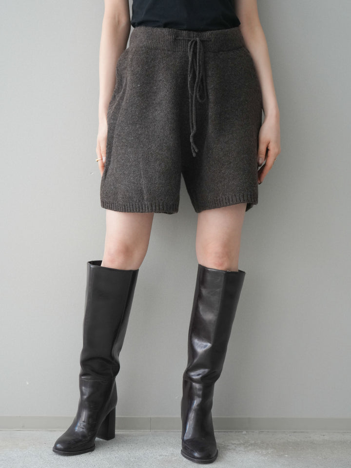 [予約]メランジニットショートパンツ/brown