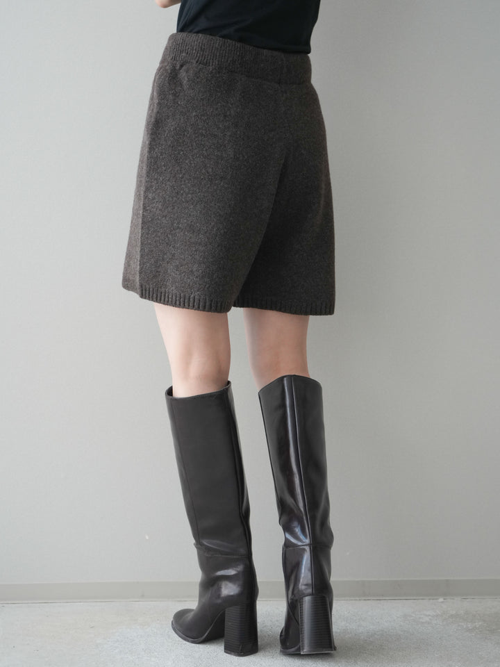 [予約]メランジニットショートパンツ/brown