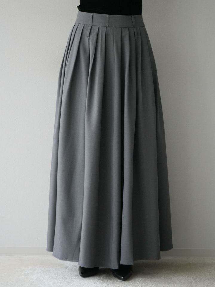 [予約]エステルプリーツスリットスカート/グレー