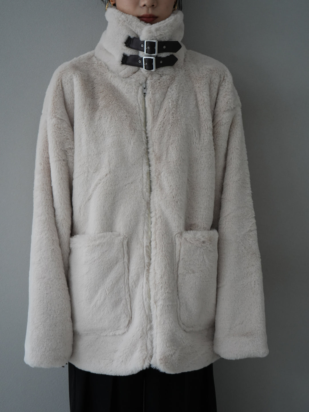 [Pre-order] Faux fur over jacket/ivory