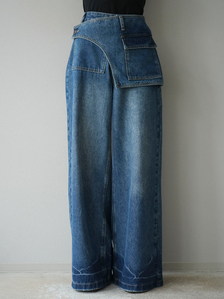 [予約]ラップルーズワイドデニム/ブルー
