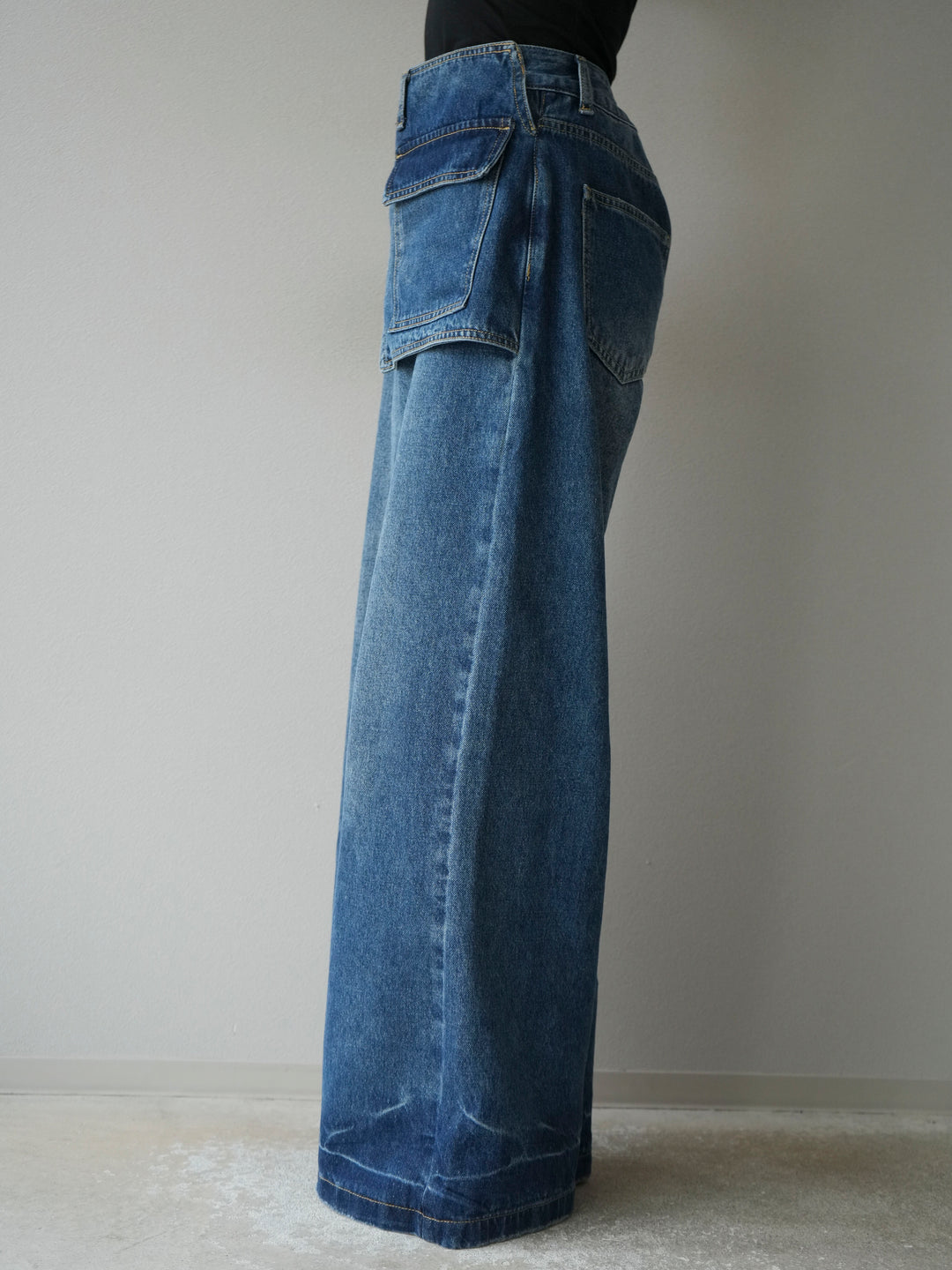 [予約]ラップルーズワイドデニム/ブルー
