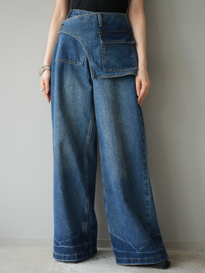 [予約]ラップルーズワイドデニム/ブルー