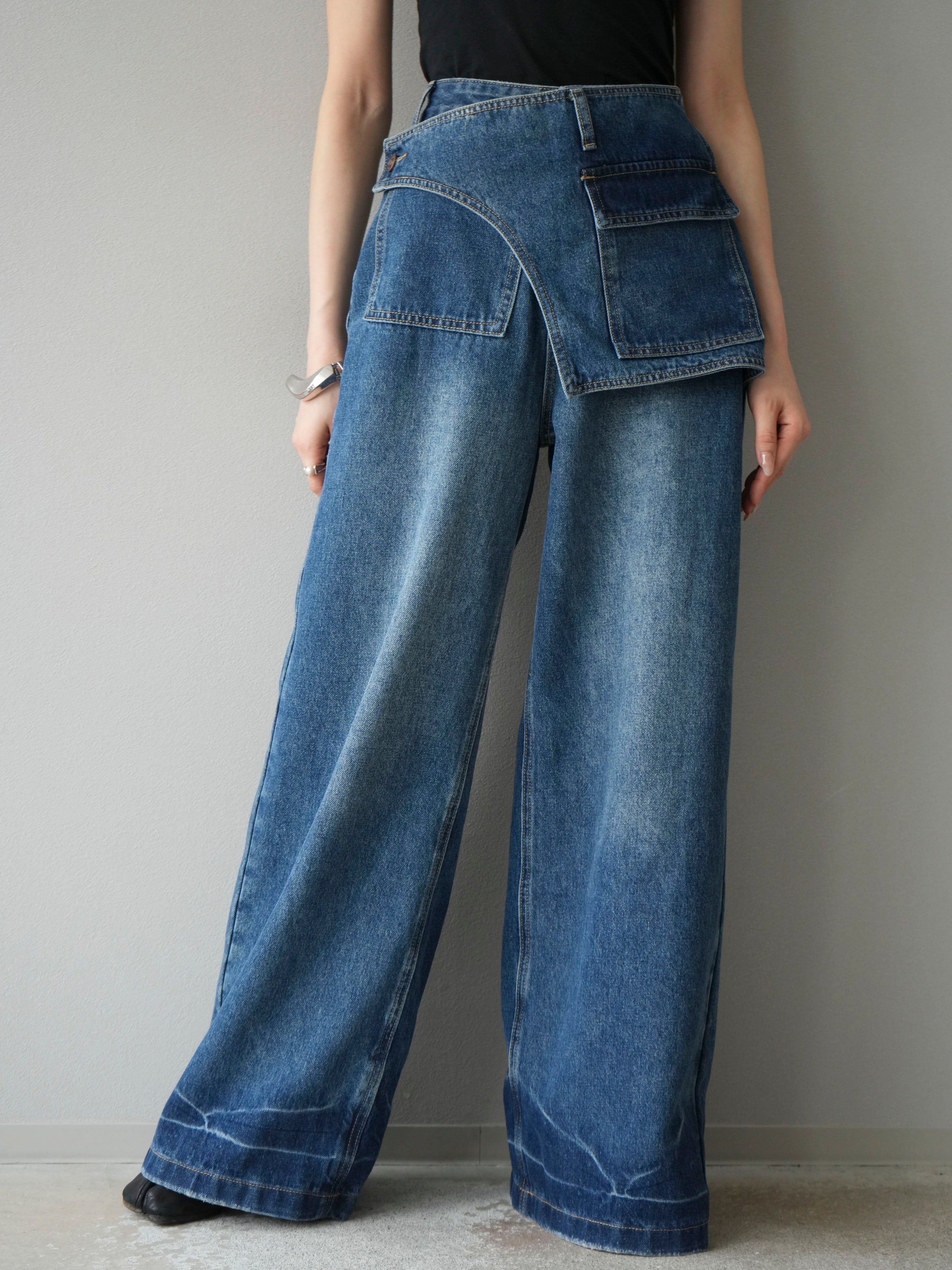 予約]ラップルーズワイドデニム/ブルー – Lumier