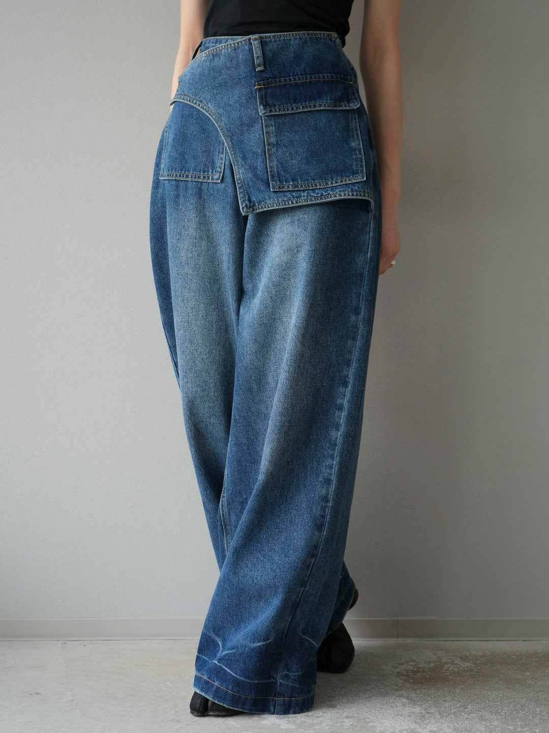 [予約]ラップルーズワイドデニム/ブルー