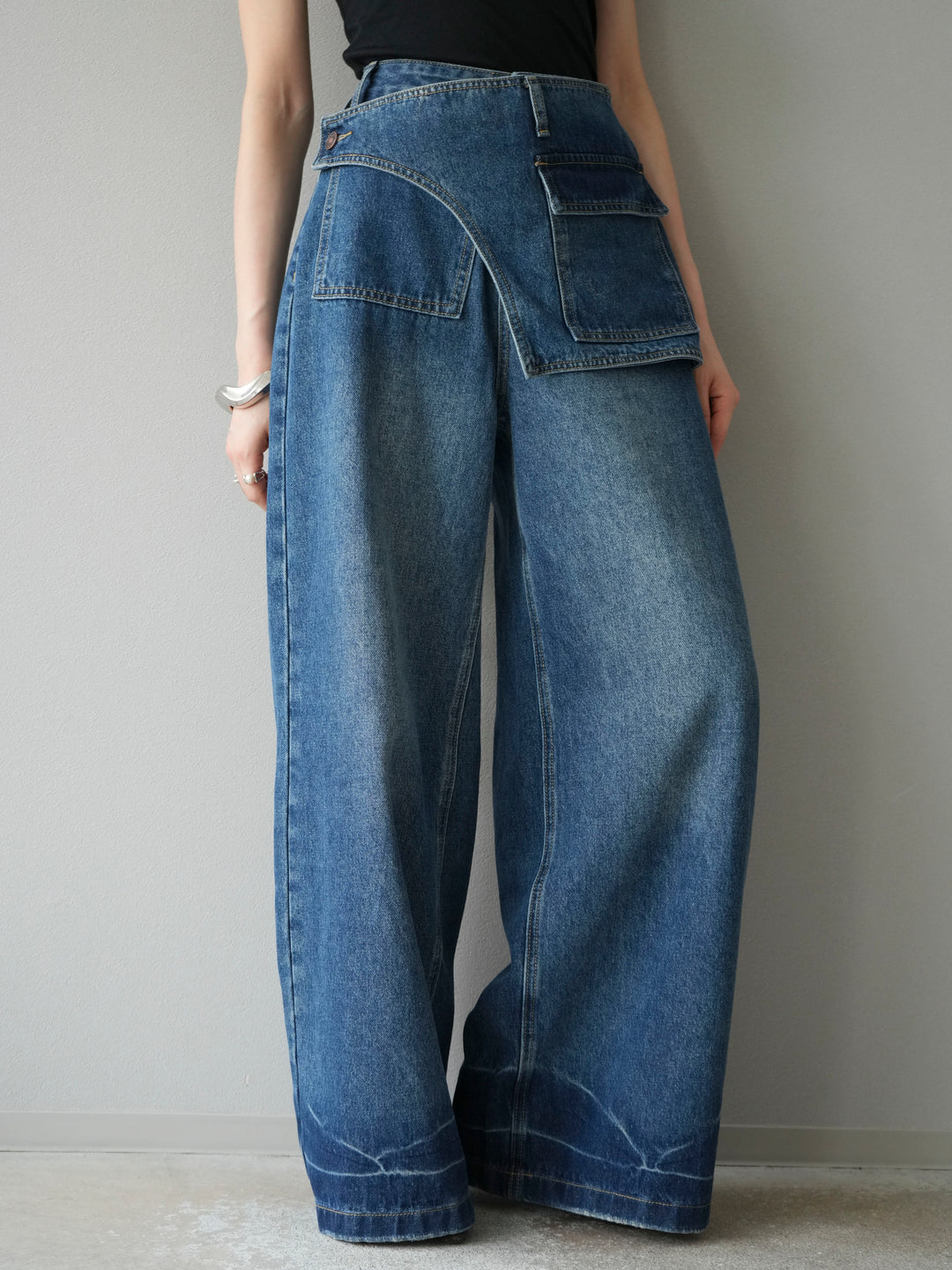 [予約]ラップルーズワイドデニム/ブルー