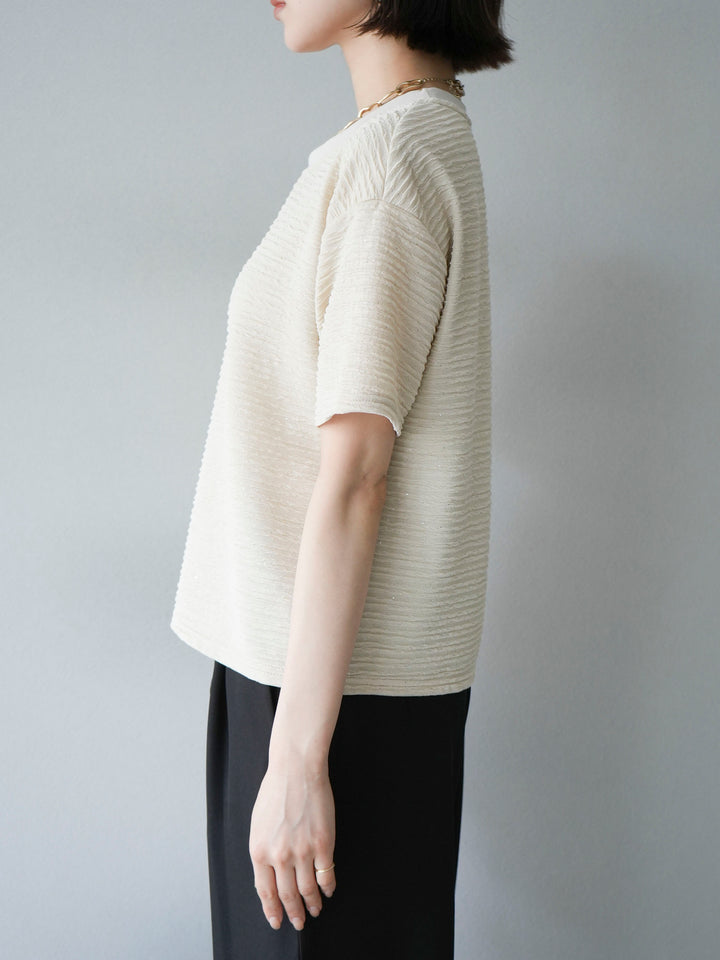 [Pre-order] Stretch lame pullover/beige