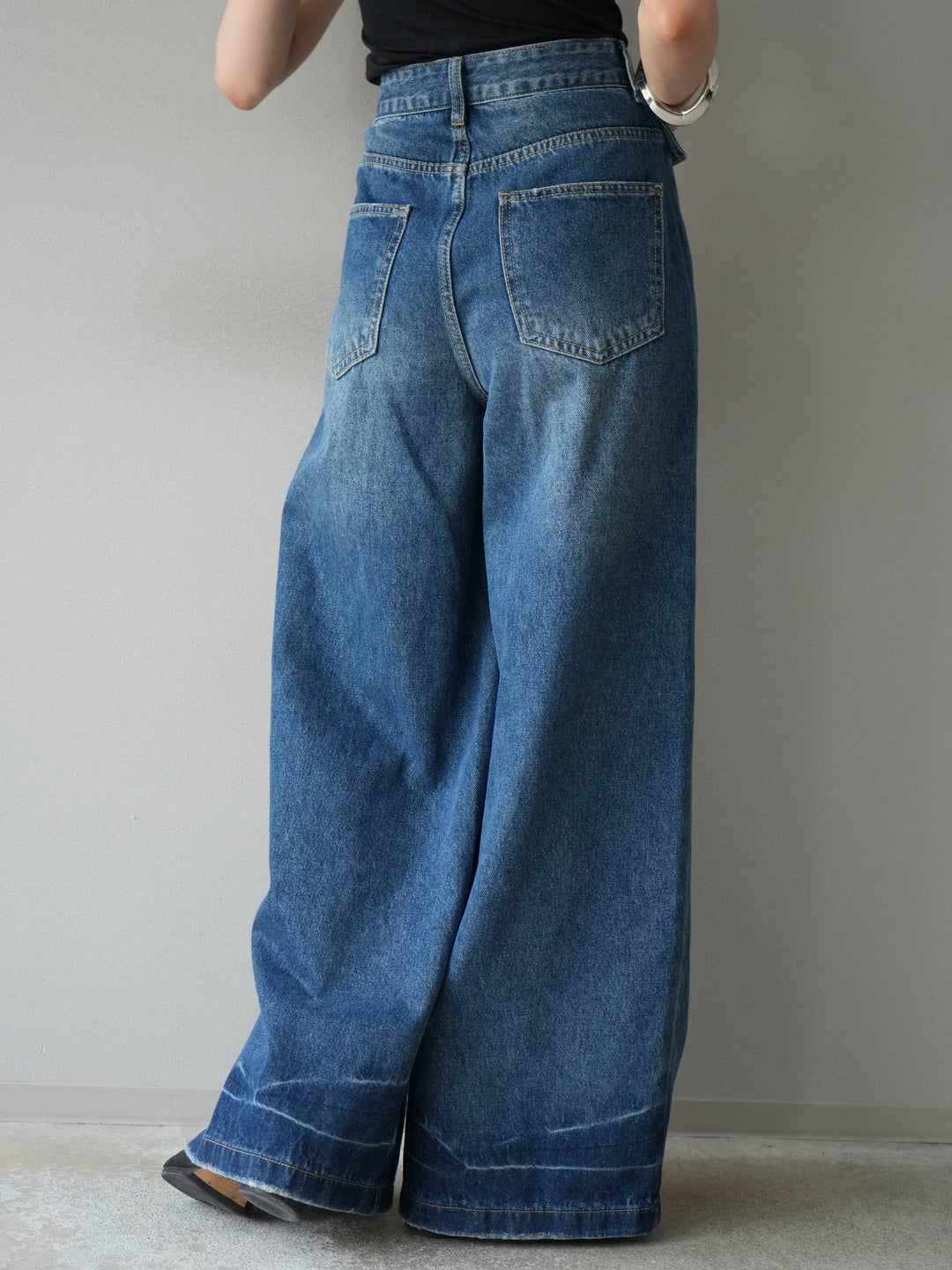[予約]ラップルーズワイドデニム/ブルー