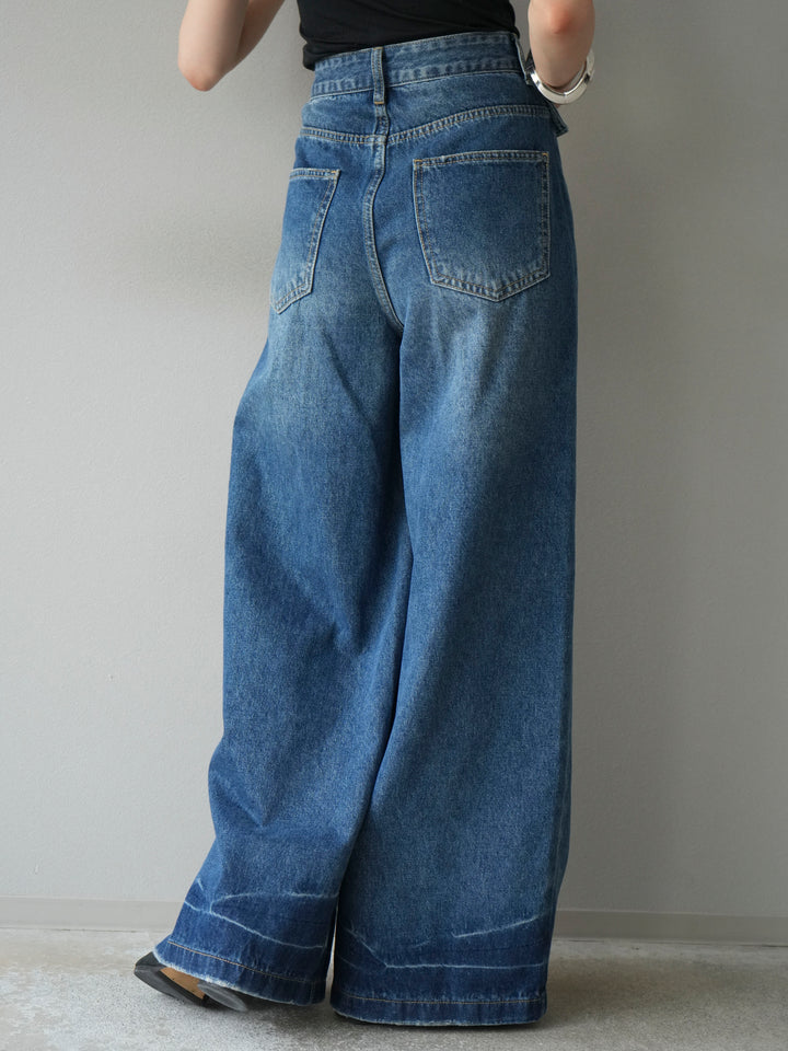 [予約]ラップルーズワイドデニム/ブルー