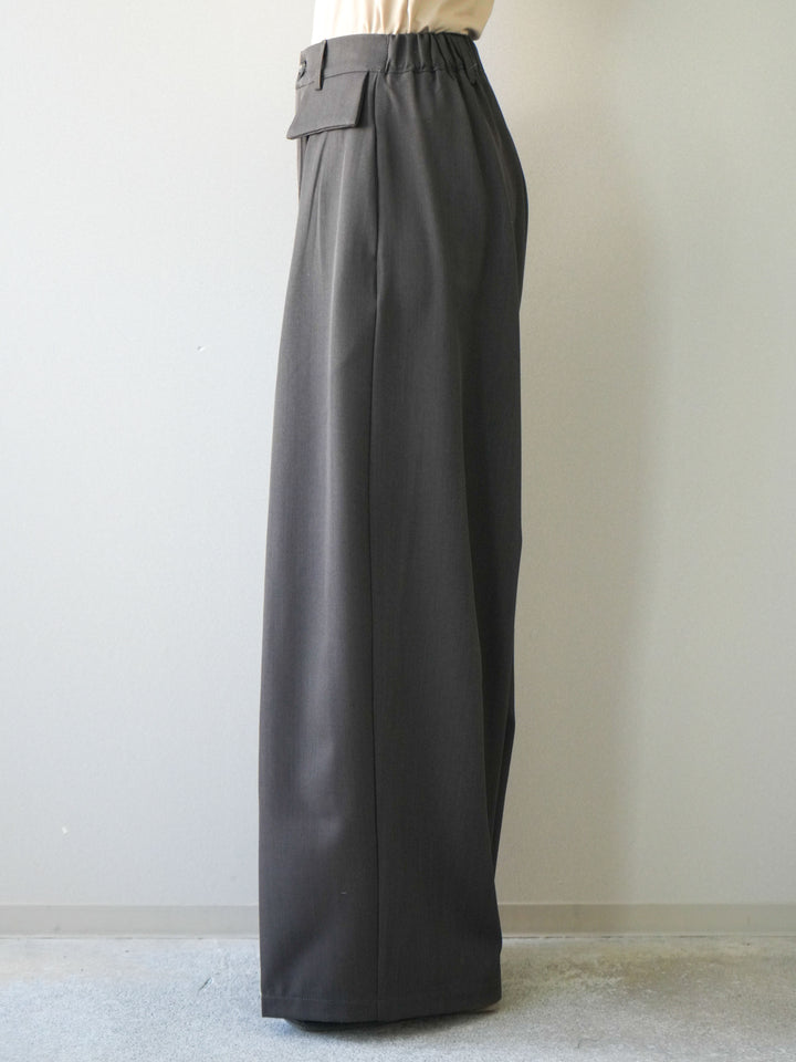 [予約]ドロストデザインワイドスラックス/charcoal
