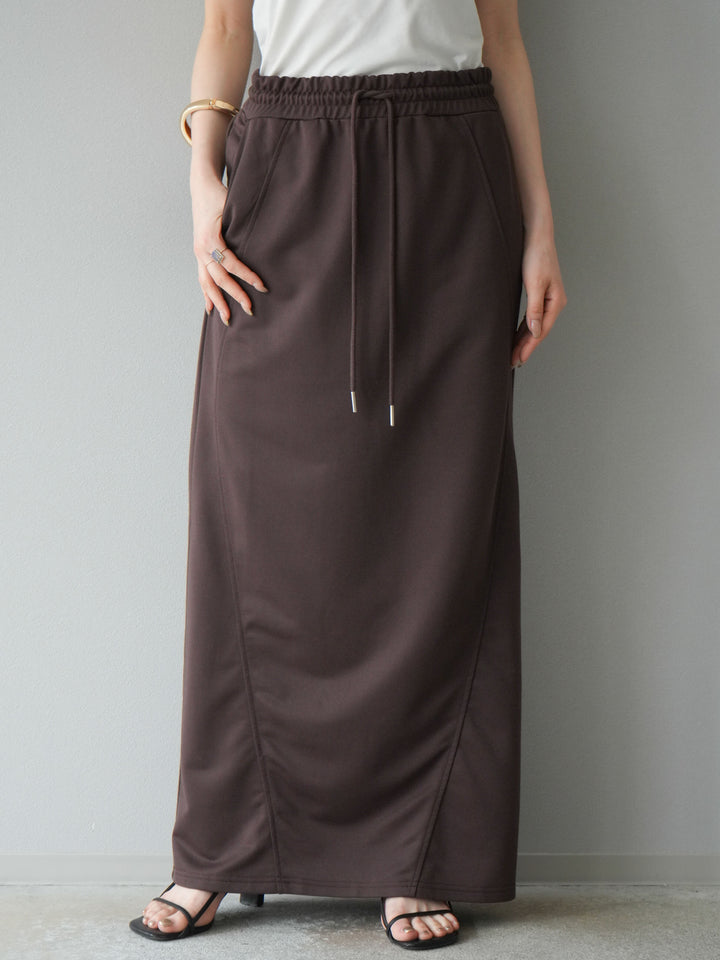 [予約]スウェットロングスカート/ブラウン
