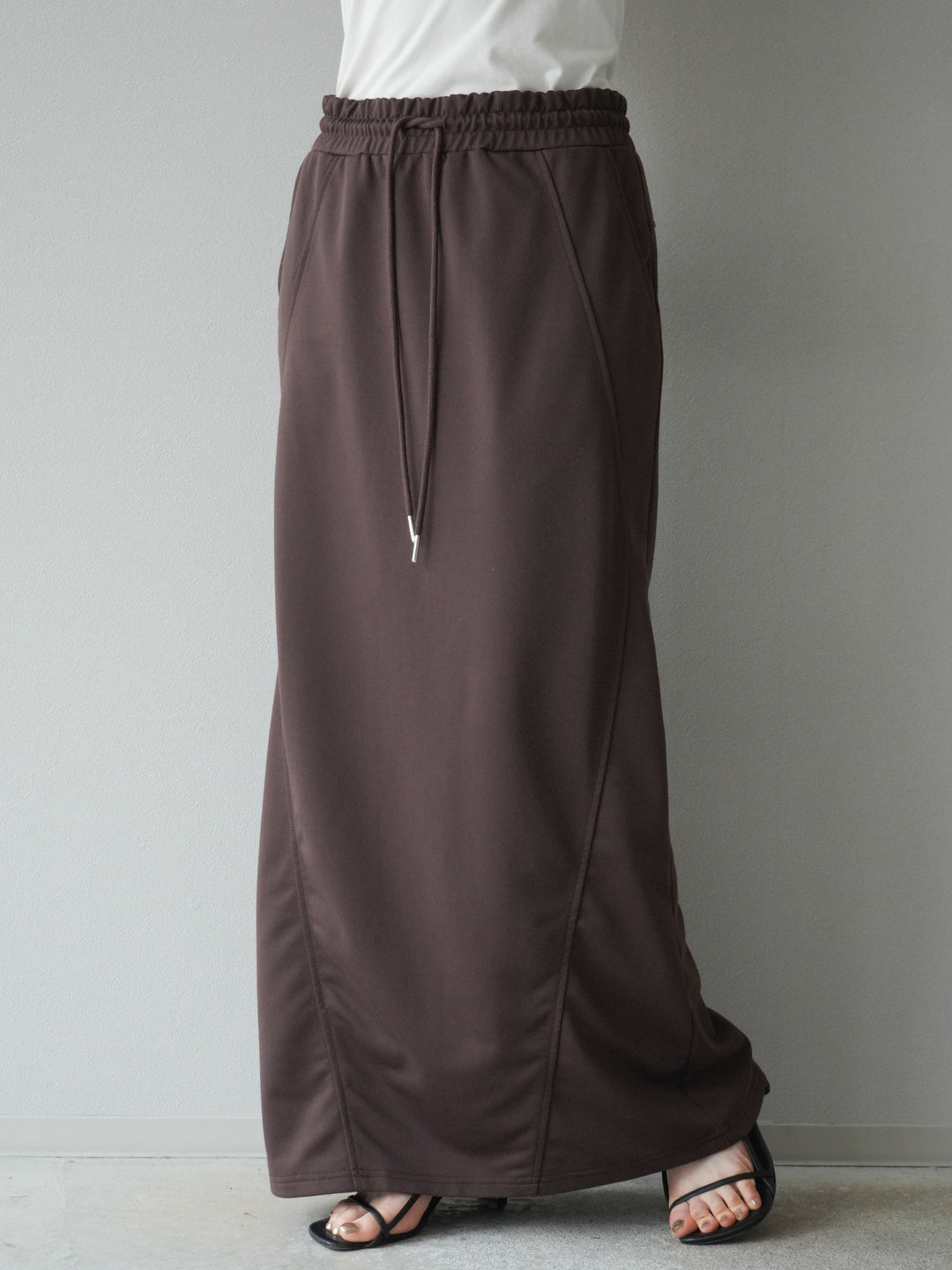 [予約]スウェットロングスカート/ブラウン