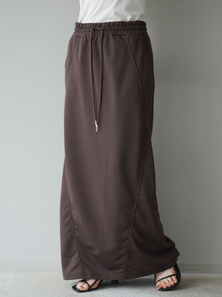 [予約]スウェットロングスカート/ブラウン