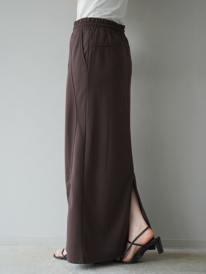 [予約]スウェットロングスカート/ブラウン
