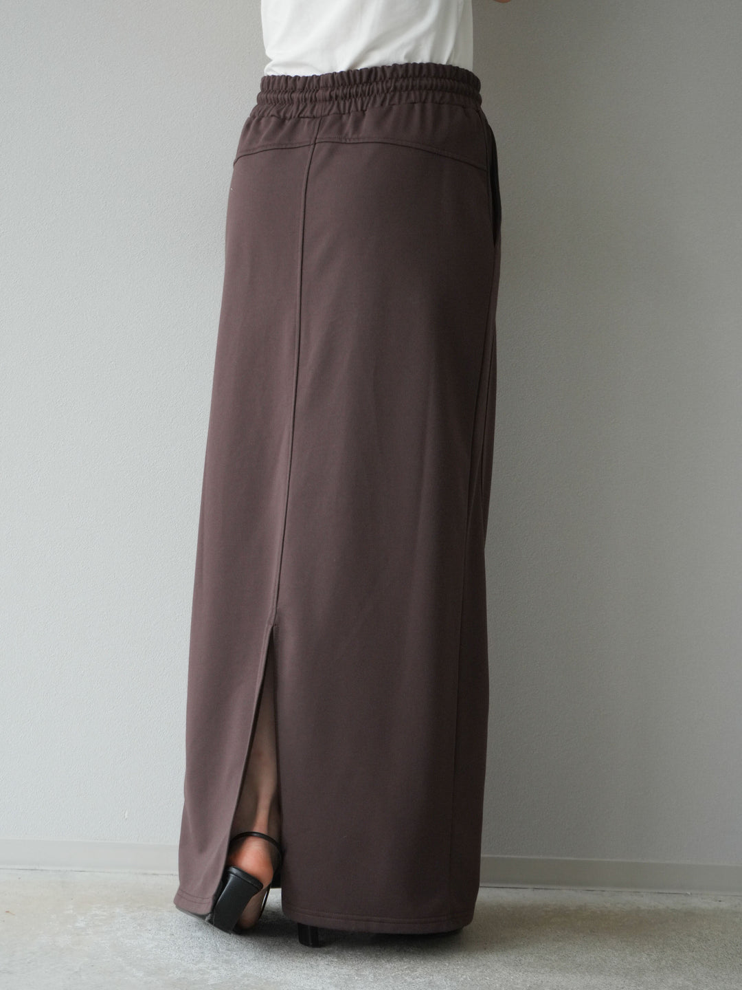 [予約]スウェットロングスカート/ブラウン