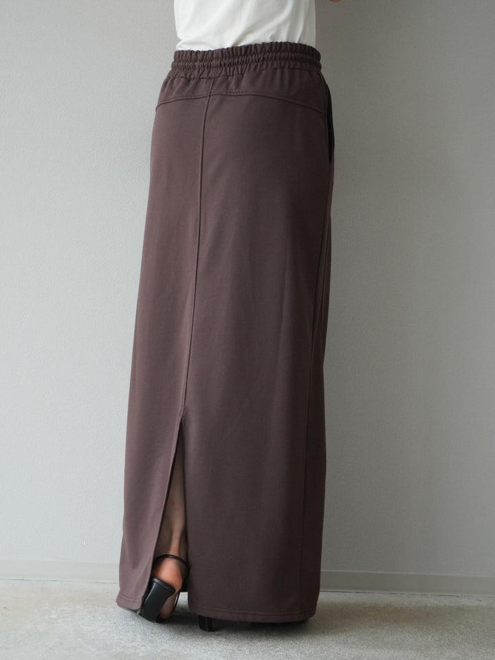 [予約]スウェットロングスカート/ブラウン