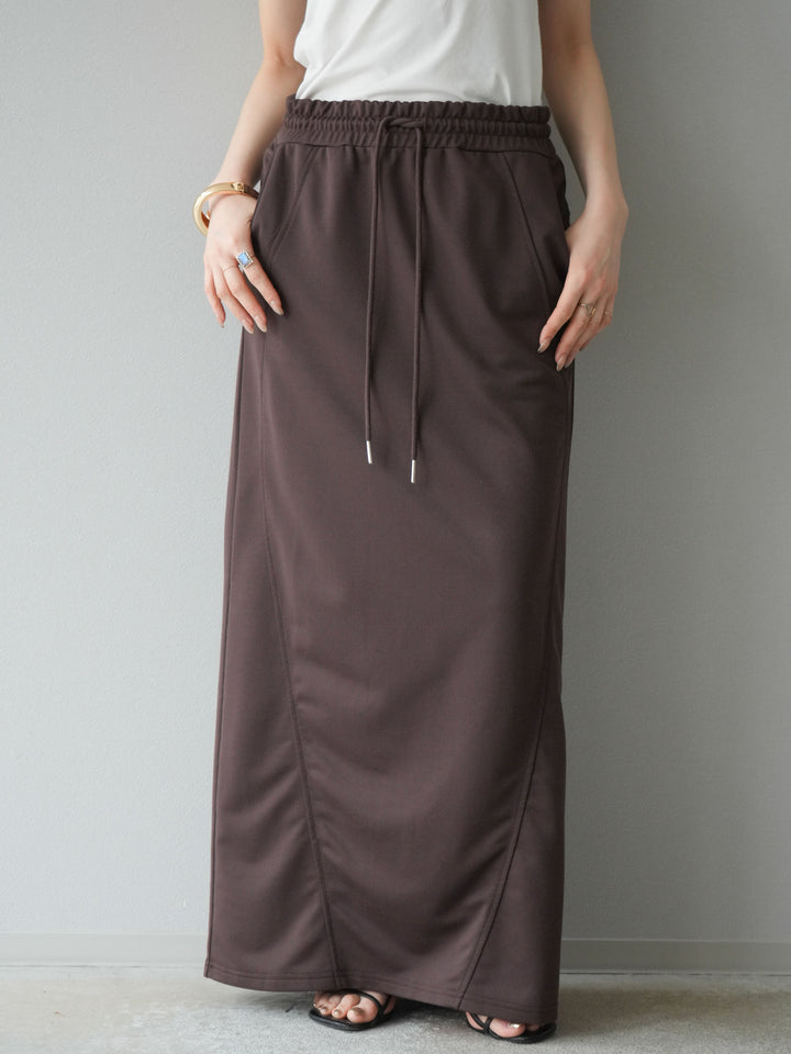 [予約]スウェットロングスカート/ブラウン