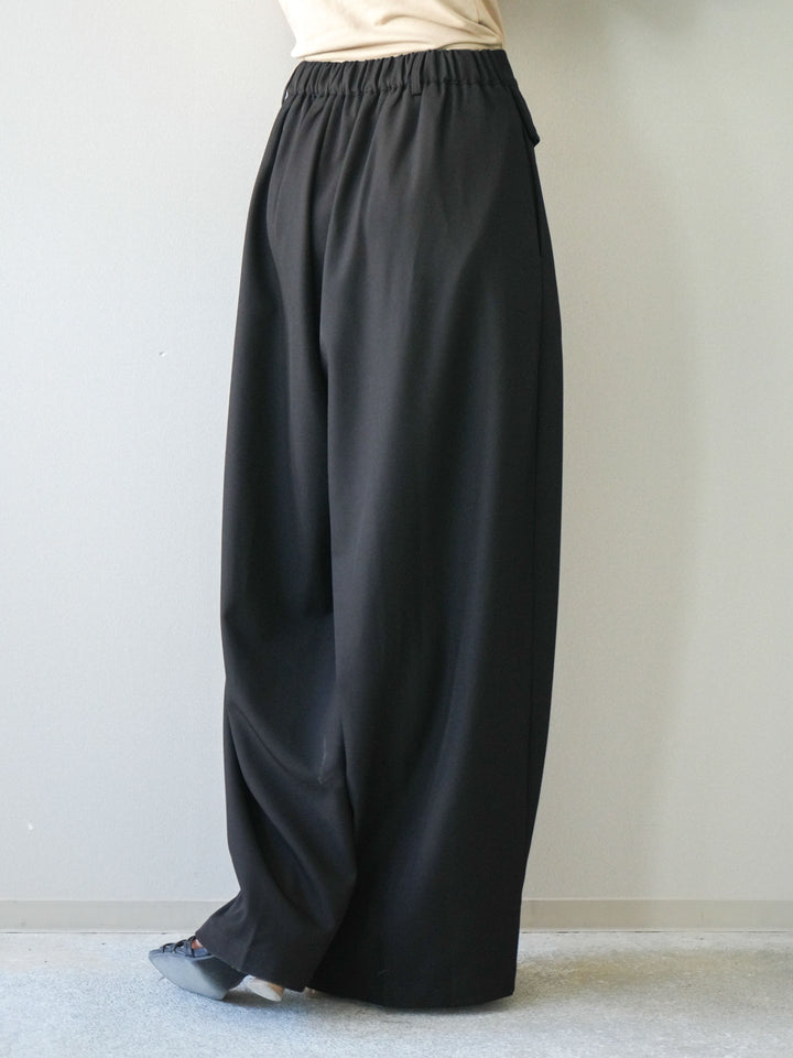 [予約]ドロストデザインワイドスラックス/black