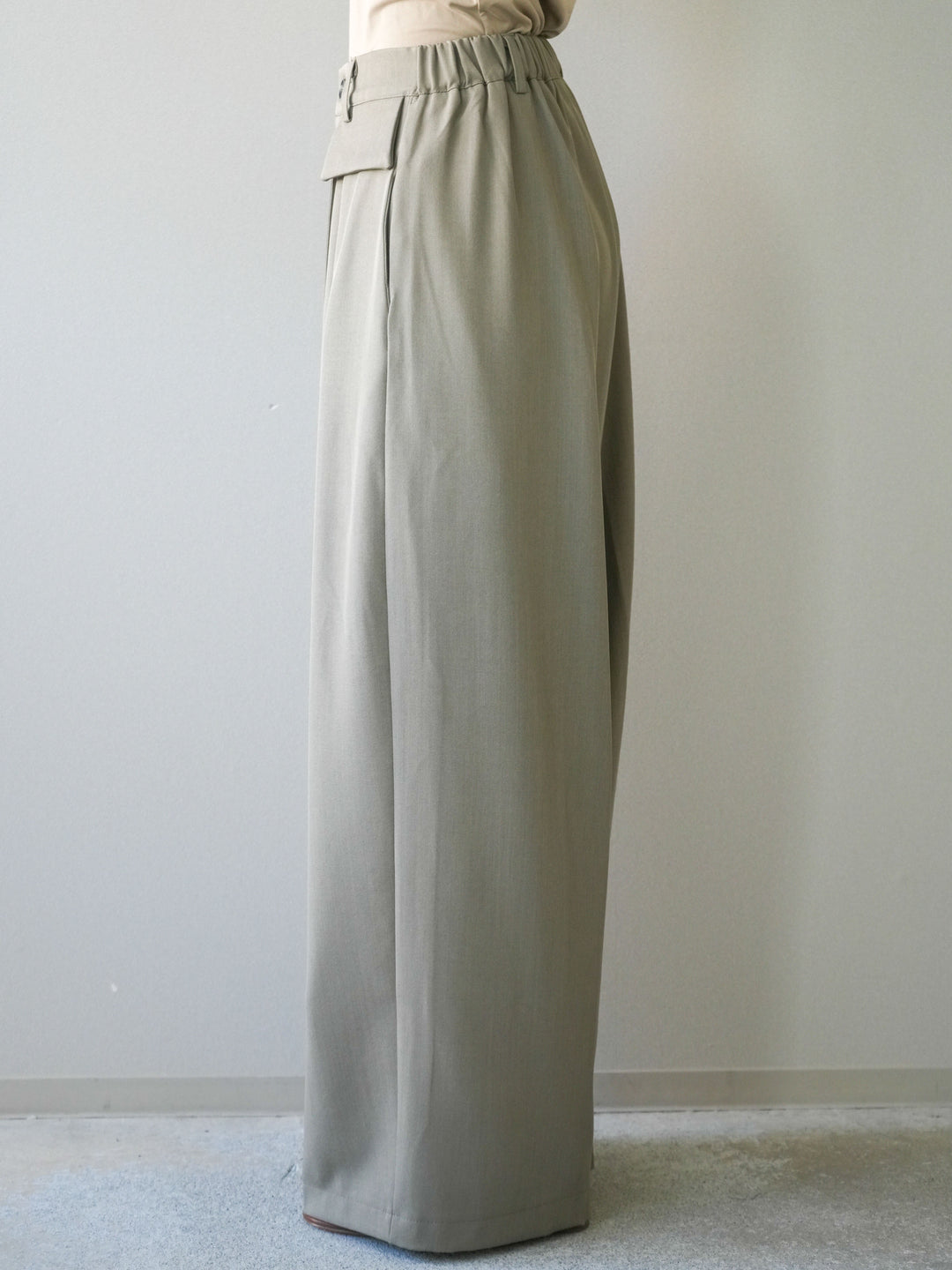 [予約]ドロストデザインワイドスラックス/gray