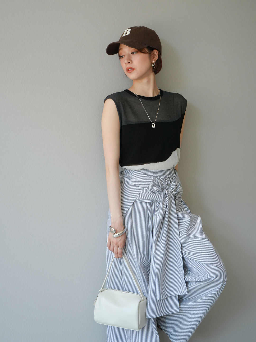 [SET] 雙色透視針織無袖上衣 + 雙色透視針織無袖上衣 (2set)