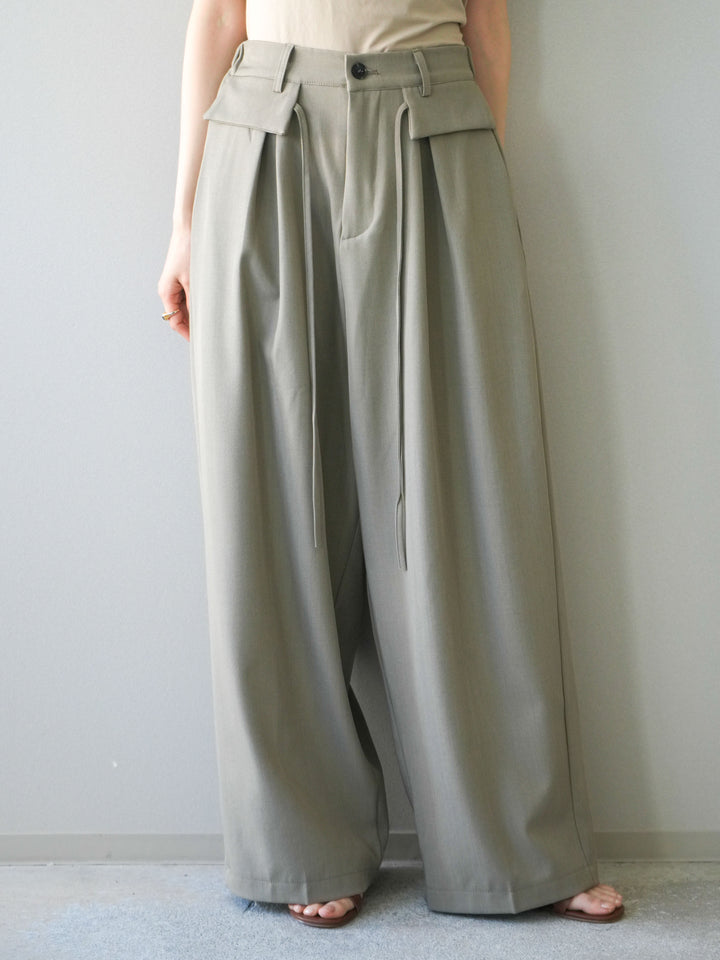 [予約]ドロストデザインワイドスラックス/gray