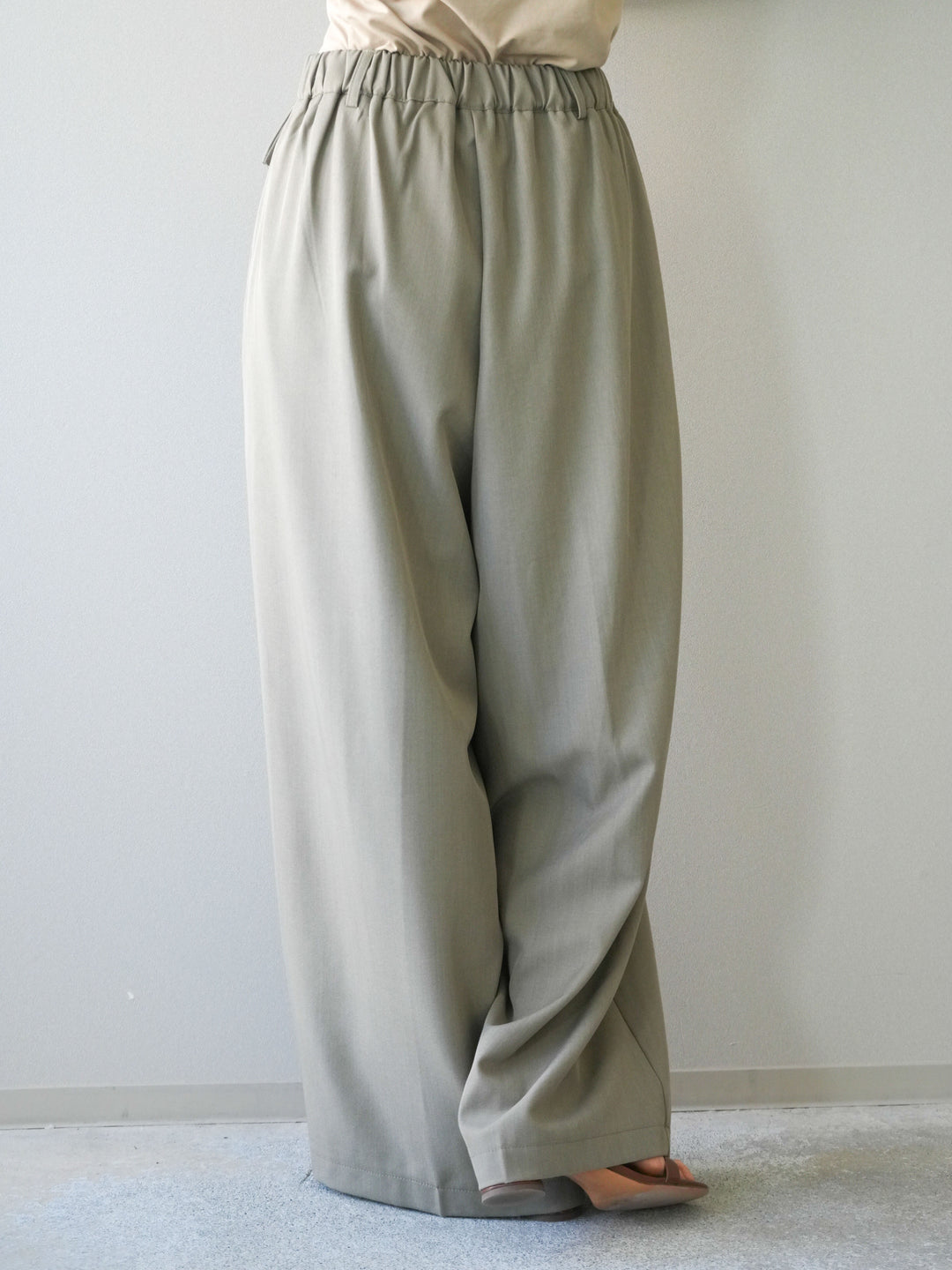 [予約]ドロストデザインワイドスラックス/gray