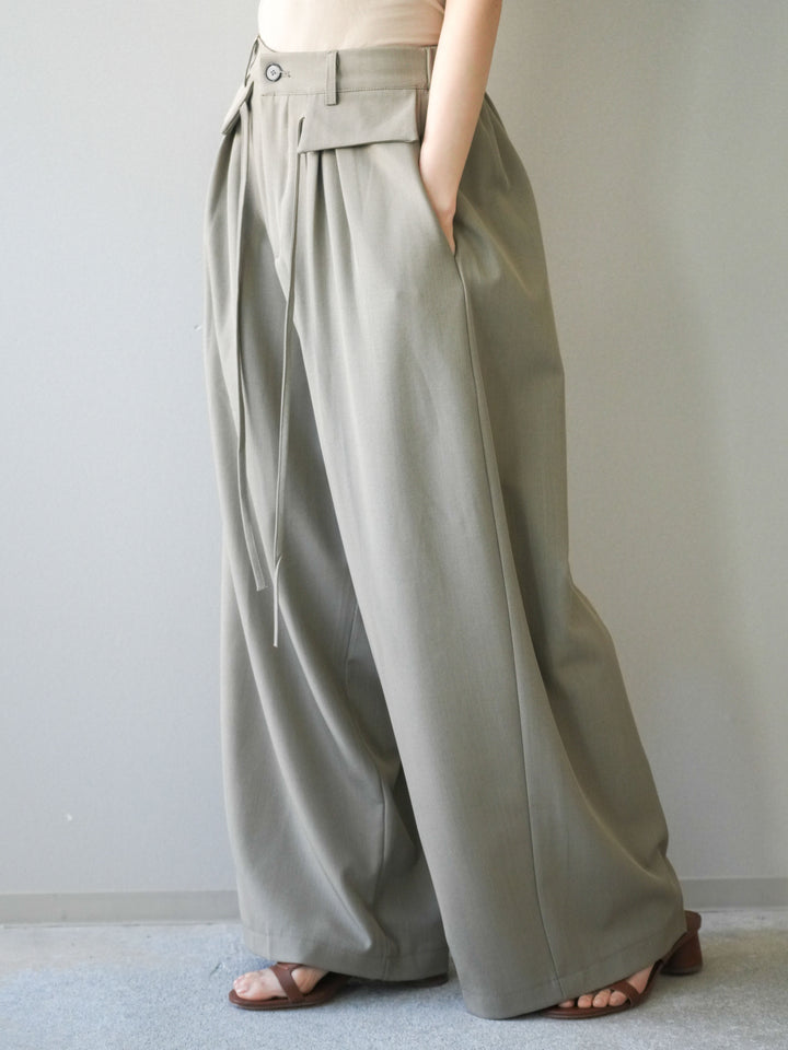 [予約]ドロストデザインワイドスラックス/gray